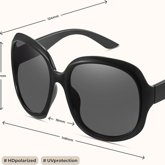 Bug Eye Oversized Polarized Sunglasses Womens, Trendy Retro Sun Glasses for Wome - Picture 4 of 6